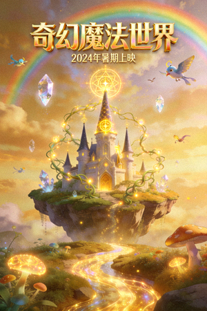 动漫电影海报 - 奇幻魔法世界场景